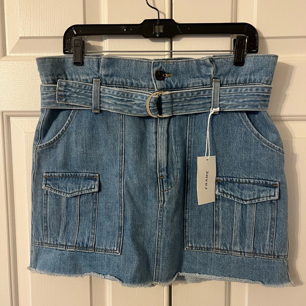FRAME Paperbag Skirt Denim in Dana